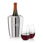Pescara Wine Cooler & Boston Stemless Wine Set