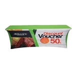 8' Stretch Table Covers with Open Back in Full Color Overall