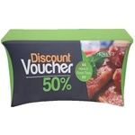 4' Stretch Table Covers with Open Back in Full Color Overall