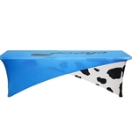 8' Cross-over Stretch Table Covers in Full Color Overall