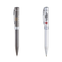Brass twist-action pen available in gunmetal or satin chrome with easyflow......