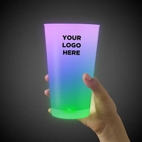 16 oz. opaque white plastic cup with built-in LED lights, in... from ASI...