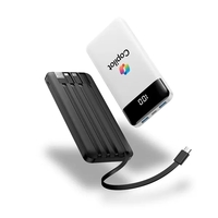 Axiom, Slim 10,000mAh Power Bank with Built-In Cables