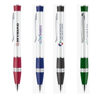 Metal twist-action ballpoint pen with pearl white coating, a colored grip,......