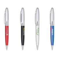 Aluminum twist-action ballpoint pen with a hi-gloss anodized barrel and...