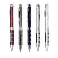 Solid brass twist-action ballpoint pen with an electroplated finish and...