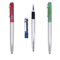 Metal cap-off rollerball pen with a translucent color cap and a... from ASI...