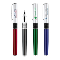 Cap-off rollerball pen with a chrome clip and accents, a silver... from ASI...