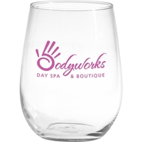 17 oz. clear stemless wine glass with optional 22K gold-colored halo.... from...