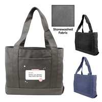 12 oz cotton canvas stonewashed boat tote (18"W x 12"H x... from ASI 37980...