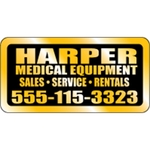 2.75" x 1.375" Rect ID Decal - Gold Polyester