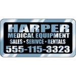 2.75" x 1.375" Rectangle ID Decal - Chrome