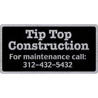 6" x 3" Rectangle ID Decal - Brushed Chrome