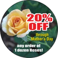 2" circle-shaped indoor label with four color process printing and your......