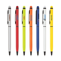 Aluminum twist-action ballpoint pen with a slim, hi-gloss enamel body,...