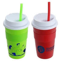 Bistro 14 oz Coffee Cup with Silicone Sleeve Straw