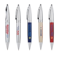 Brass twist-action ballpoint pen with a lacquered barrel and polished...