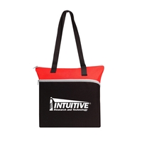 Zippered Shoulder Tote w/ Large Pocket