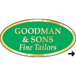 1.375" x 2.75" Oval Embossed Roll Label