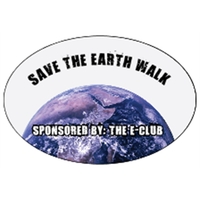 3" x 2" clear polyester decal with oval shape; suitable for... from ASI 89910...