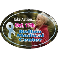 3.5" x 2.375" chrome polyester decal with oval shape; suitable for... from...