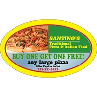 5" x 3" chrome polyester decal with oval shape; suitable for... from ASI...