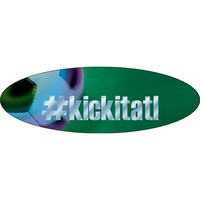 9" x 3" chrome polyester decal with oval shape; suitable for... from ASI...