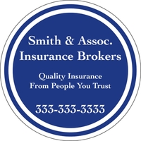 1" circle shaped white vinyl decal with one color imprint; suitable... from...