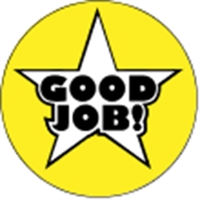 1.5" circle shaped decal made of removable white vinyl with a... from ASI...