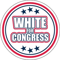 4" circle shaped white vinyl decal with one color imprint; suitable... from...