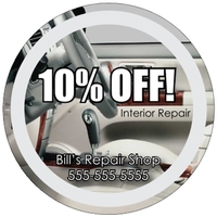 5" circle shaped decal with clear static backing and a four... from ASI 89910...