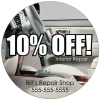 5" circle shaped decal made of removable white vinyl with a... from ASI 89910...