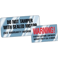 Voidable chrome decals are tamper-evident and leave behind a "VOID" image......