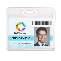 Horizontal Textured Back Clear Vinyl Badge Holders