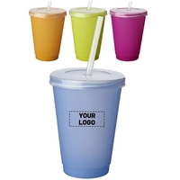 Color Changing Tumbler with Straw, 16 oz.