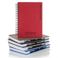 Double spiral-bound journal with 288 white pages, metal pen, pen loop,......