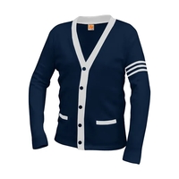 Unisex Two-Pocket Varsity 5-Button Contrast Cardigan Swea...... from ASI...