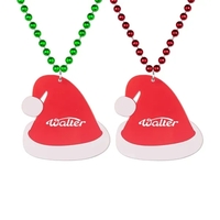 33" plastic Santa hat necklace with beads.... from ASI 98360 WOWLine