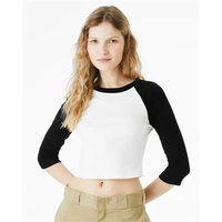 BELLA + CANVAS Women's Micro Rib 3/4 Raglan Sleeve Baby Tee... from ASI 84358...