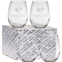15 oz. Stemless Thank You Set - Deep Etched
