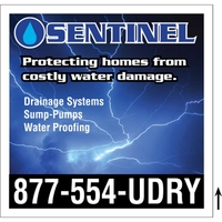 24" x 24" corrugated plastic 4CP sign with 3/16" thickness.... from ASI 89910...