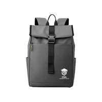 Water-resistant roll-top backpack with dual-access main compartment and...