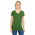 Threadfast Apparel Women's Cross Dye V-Neck T-Shirt