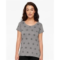 Code Five Women's Star Print Scoop Neck T-Shirt... from ASI 84358 S&S Activewear