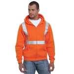 Bayside Men's USA-Made Hi-Visibility Full-Zip Hooded Swea...
