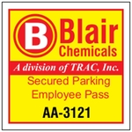 3" x 3" Square White Vinyl Bumper Parking Permits