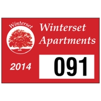 3" x 2" White Vinyl Bumper Parking Permits