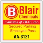 3" x 3" Square Reflective Bumper Parking Permits
