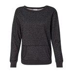 J. America Women's Glitter French Terry Wide Neck Sweatshirt