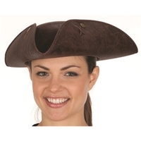 Brown Distressed Faux Leather Tricorne. Size: Adult. Packed 1... from ASI...